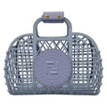 Fendi Tote Basket Small Light Blue Leather