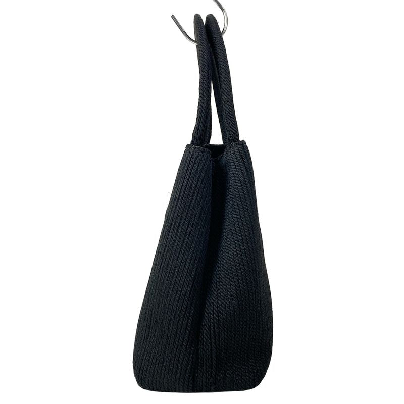 Chanel Handbag Trapezoid Bag Black Silk