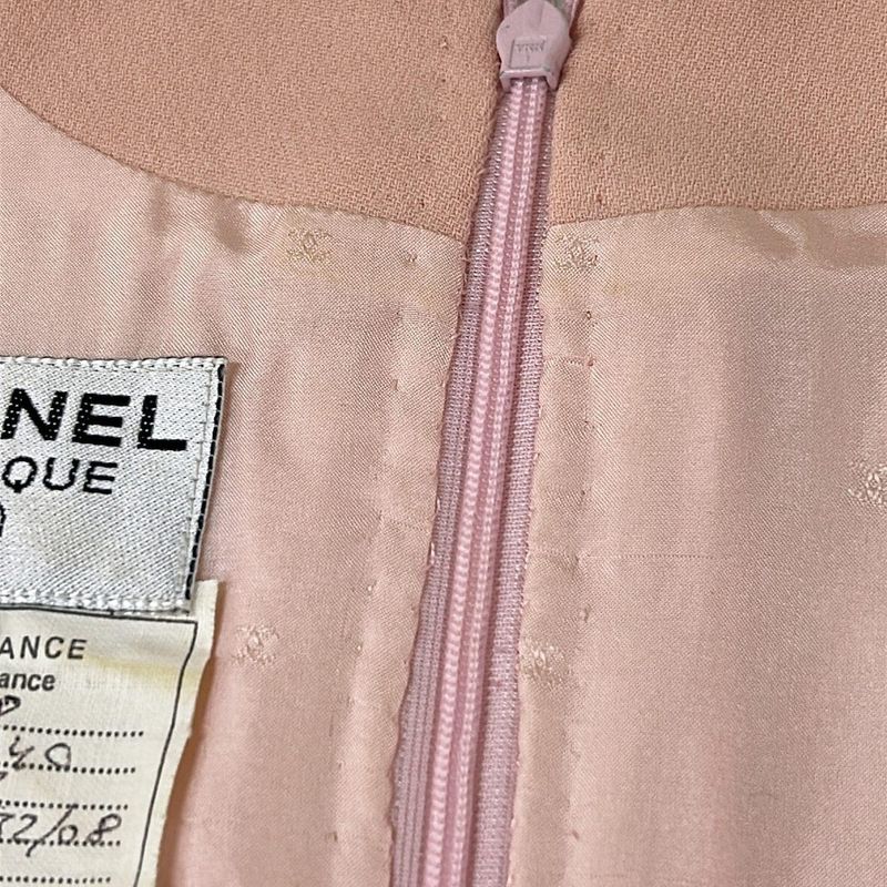 Chanel Dress 42 L Pink Collection 28 Sleeveless Back