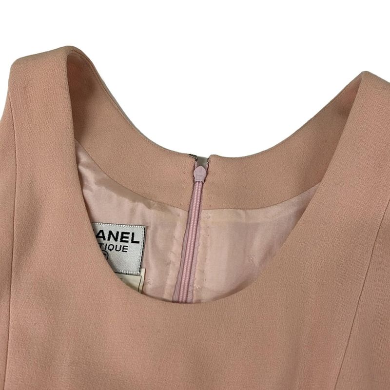 Chanel Dress 42 L Pink Collection 28 Sleeveless Back
