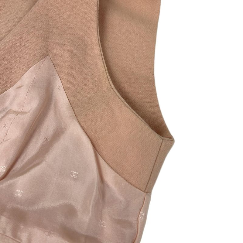 Chanel Dress 42 L Pink Collection 28 Sleeveless Back