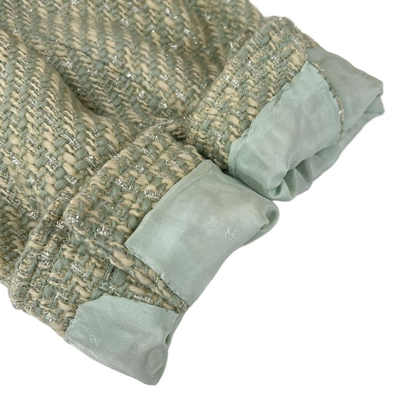 Chanel Skirt Set Light Green Collection 28 Tweed Long Length