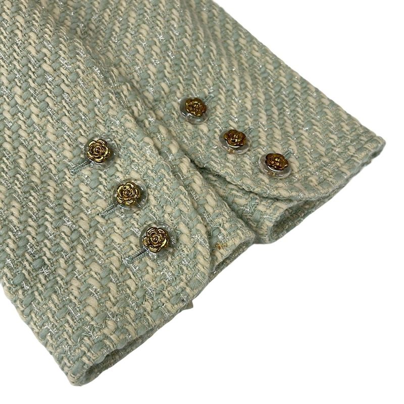 Chanel Skirt Set Light Green Collection 28 Tweed Long Length