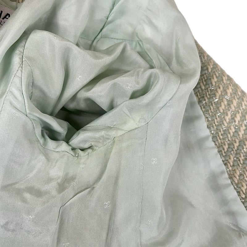 Chanel Skirt Set Light Green Collection 28 Tweed Long Length