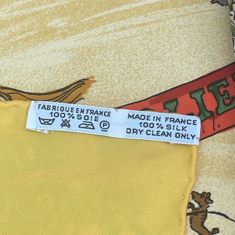 Hermes Scarf Silk Carre 90 Cirque Molier Yellow