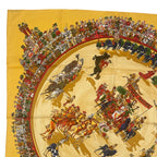 Hermes Scarf Silk Carre 90 Cirque Molier Yellow