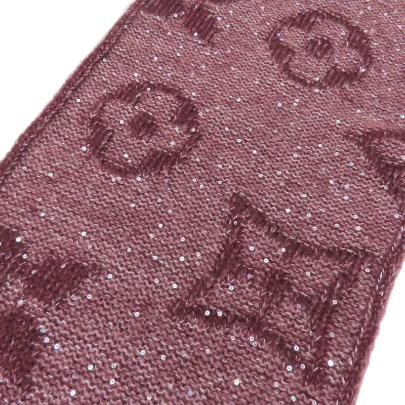Louis Vuitton Monogram Sequin Scarf Mohair Nylon Cotton Boldpurple