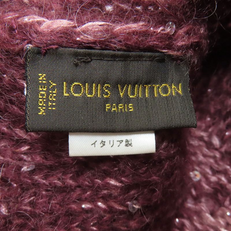 Louis Vuitton Monogram Sequin Beanie Hat Mohair Nylon Wool Boldpurple