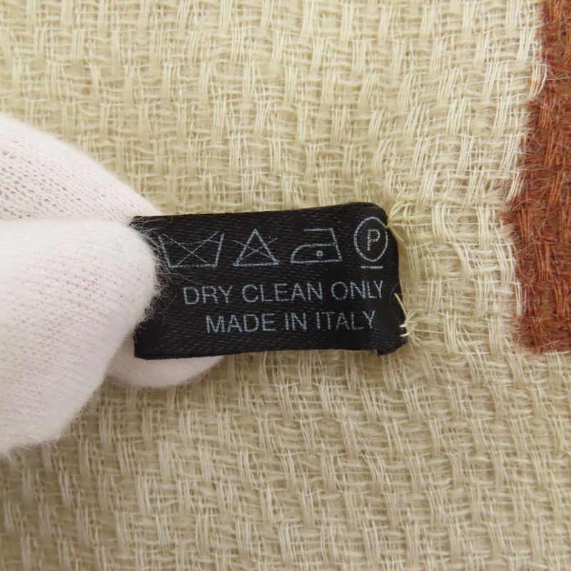 Chanel CC Logo Shawl Wool Yellow Beige