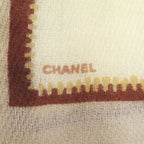 Chanel CC Logo Shawl Wool Yellow Beige