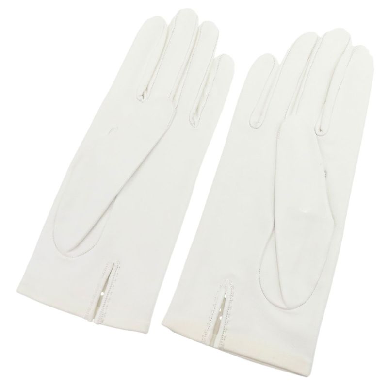 Hermes Logo Leather Gloves