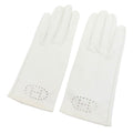 Hermes Logo Leather Gloves