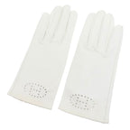 Hermes Logo Leather Gloves