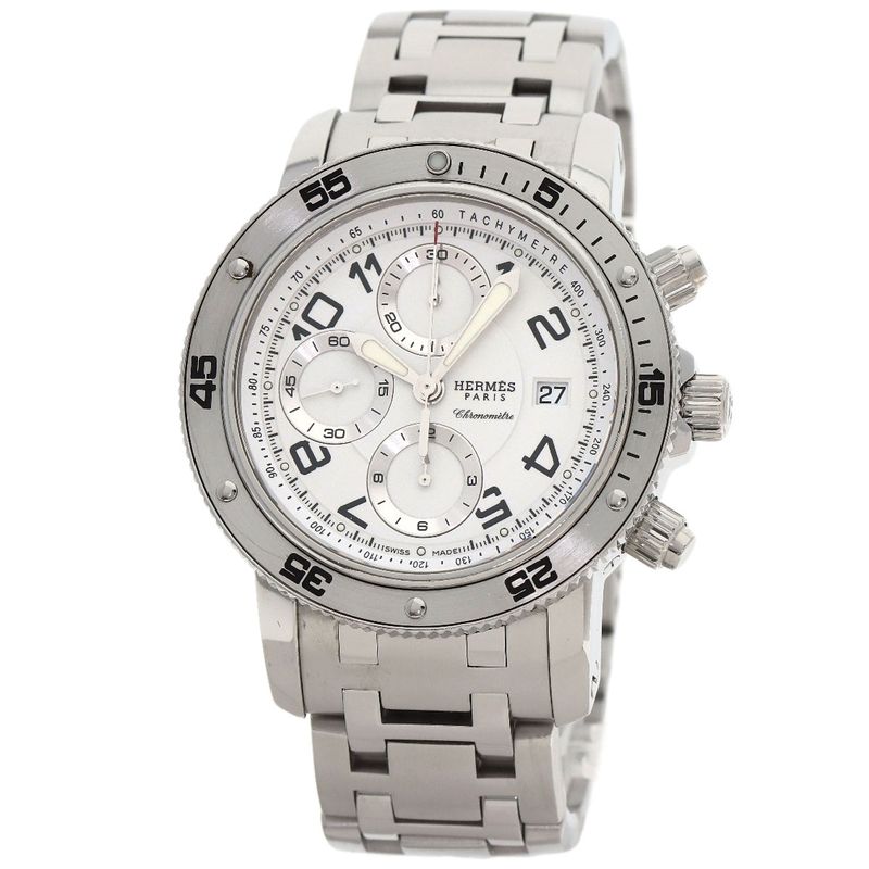 Hermes Clipper Diver Chronograph Watch SS