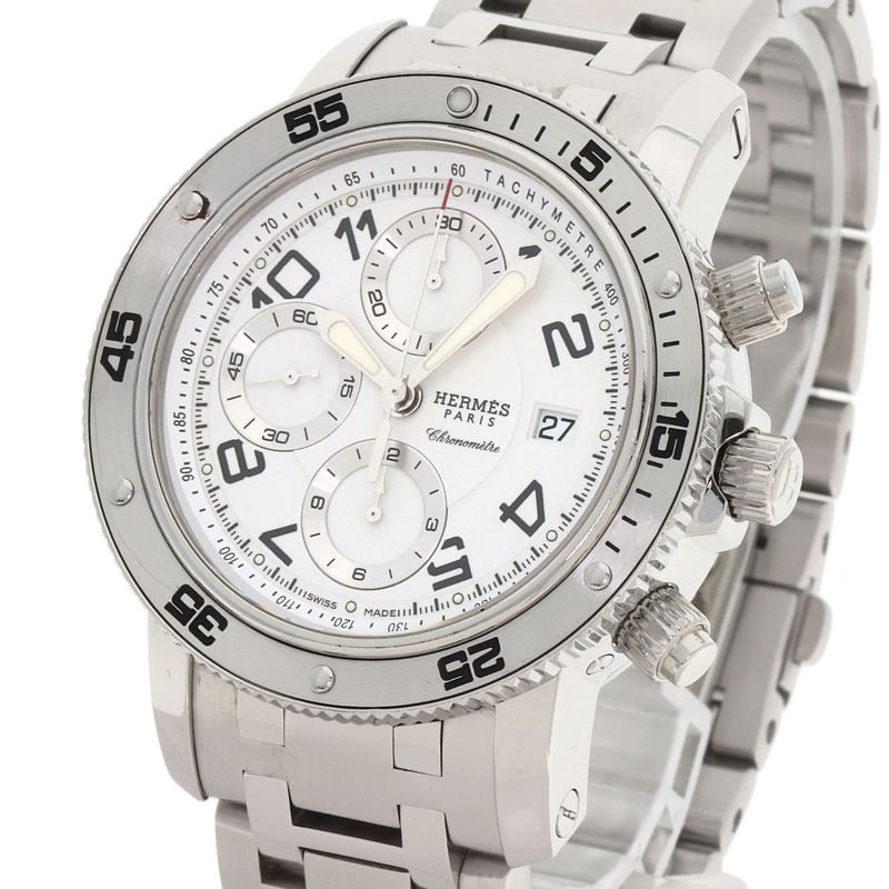 Hermes Clipper Diver Chronograph Watch SS