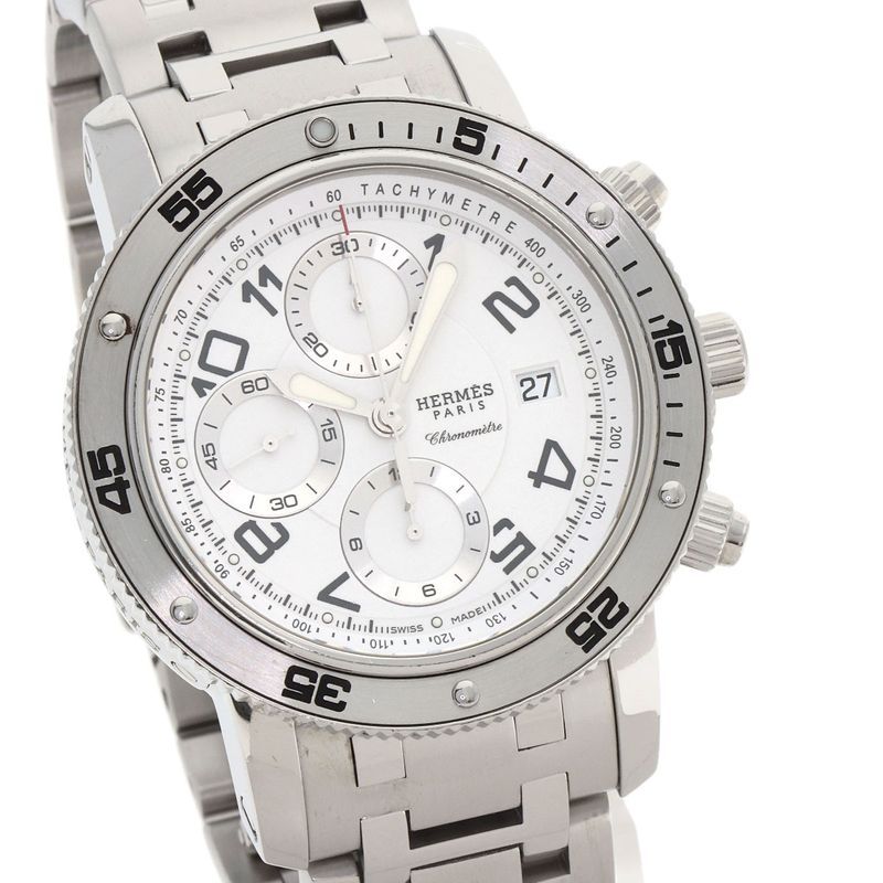 Hermes Clipper Diver Chronograph Watch SS