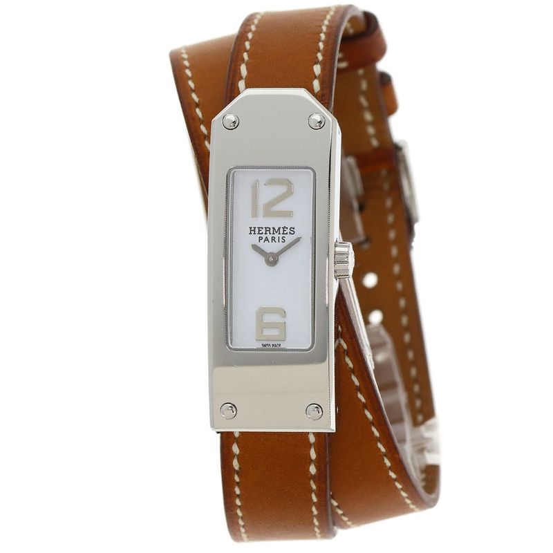 Hermes Kelly 2 Double Tour Watch SS Leather Handbag