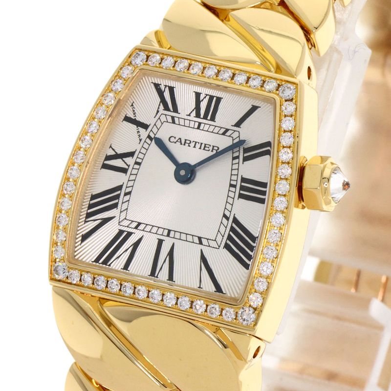 Cartier Ladonya SM Bezel Diamond Watch 18K Yellow Gold