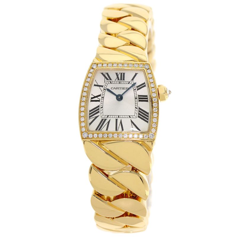 Cartier Ladonya SM Bezel Diamond Watch 18K Yellow Gold
