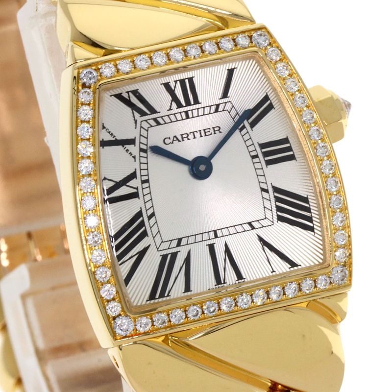 Cartier Ladonya SM Bezel Diamond Watch 18K Yellow Gold