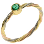 Cartier Twist Emerald 51 Ring 18K Yellow Gold 18K White Pink