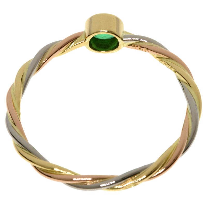 Cartier Twist Emerald 51 Ring 18K Yellow Gold 18K White Pink