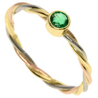 Cartier Twist Emerald 51 Ring 18K Yellow Gold 18K White Pink