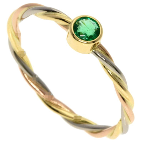 Cartier Twist Emerald 51 Ring 18K Yellow Gold 18K White Pink