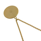 Hermes Medaille Necklace Metal Gold White