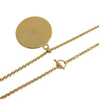 Hermes Medaille Necklace Metal Gold White