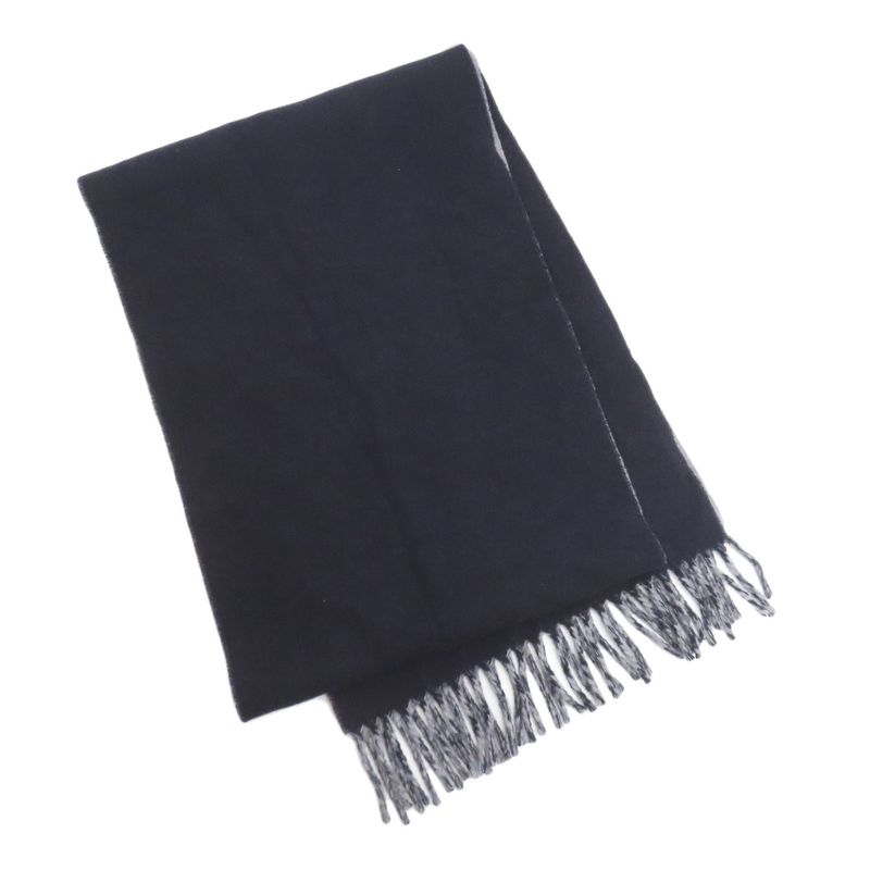 Gucci Logo Scarf Cashmere Navy Gray