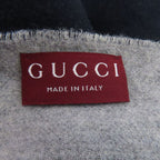 Gucci Logo Scarf Cashmere Navy Gray