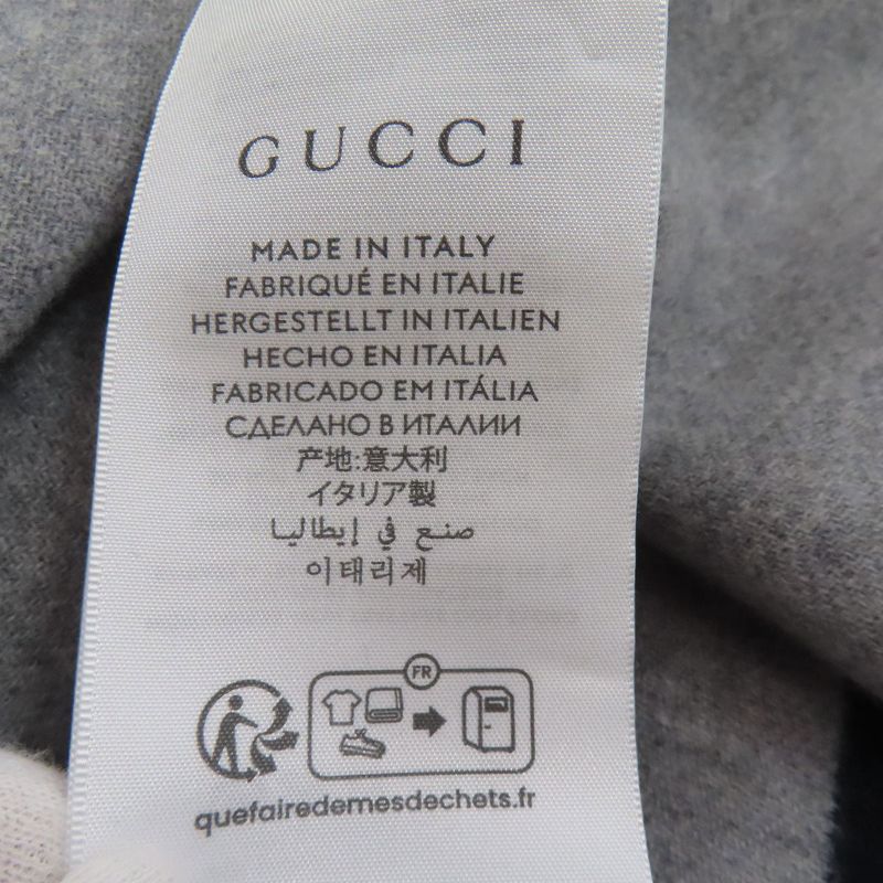 Gucci Logo Scarf Cashmere Navy Gray