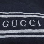 Gucci Logo Scarf Cashmere Navy Gray