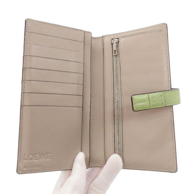 Loewe Anagram Radical Wallet Leather Gray Green