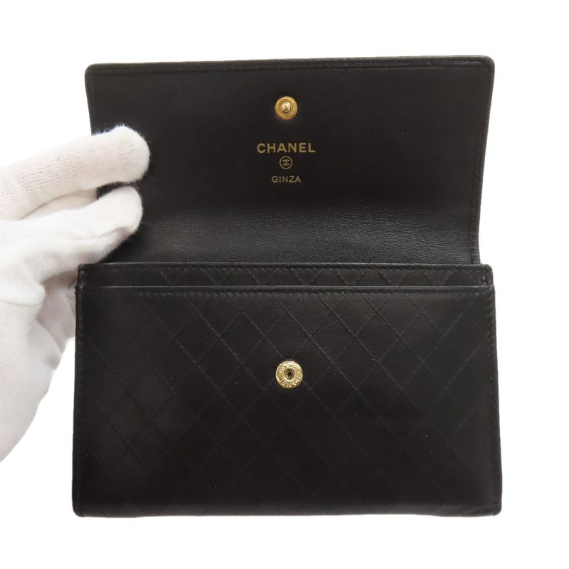 Chanel Camellia Quilted Ginza Limited Gold Wallet