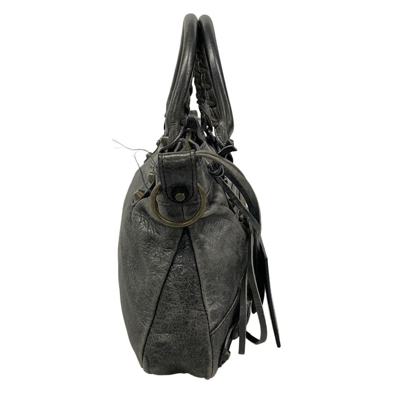 Balenciaga Handbag the First Dark Gray Leather