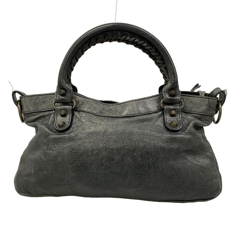 Balenciaga Handbag the First Dark Gray Leather