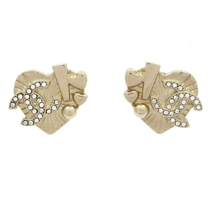 Chanel Earrings Gold Clear