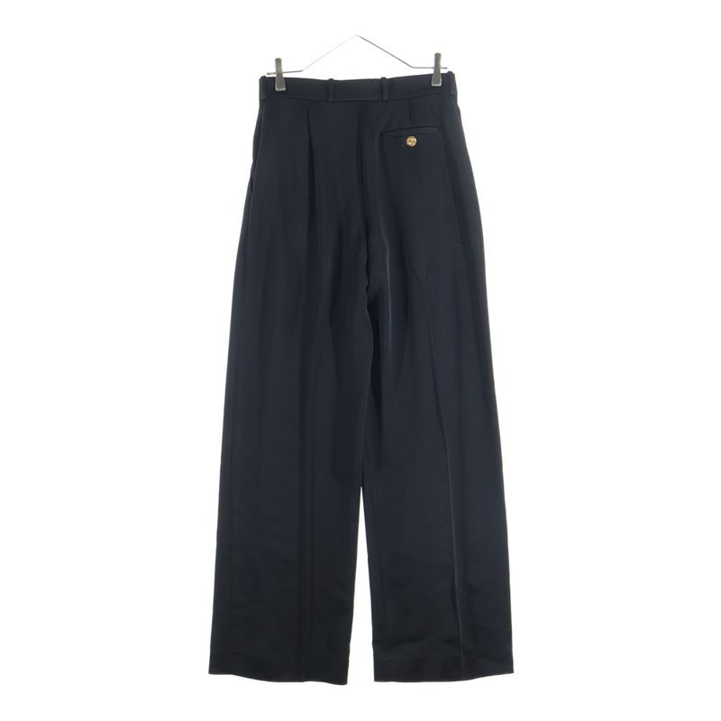 Loewe Anagram Button Acetate Trousers Long Pants Black