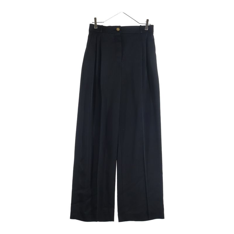 Loewe Anagram Button Acetate Trousers Long Pants Black
