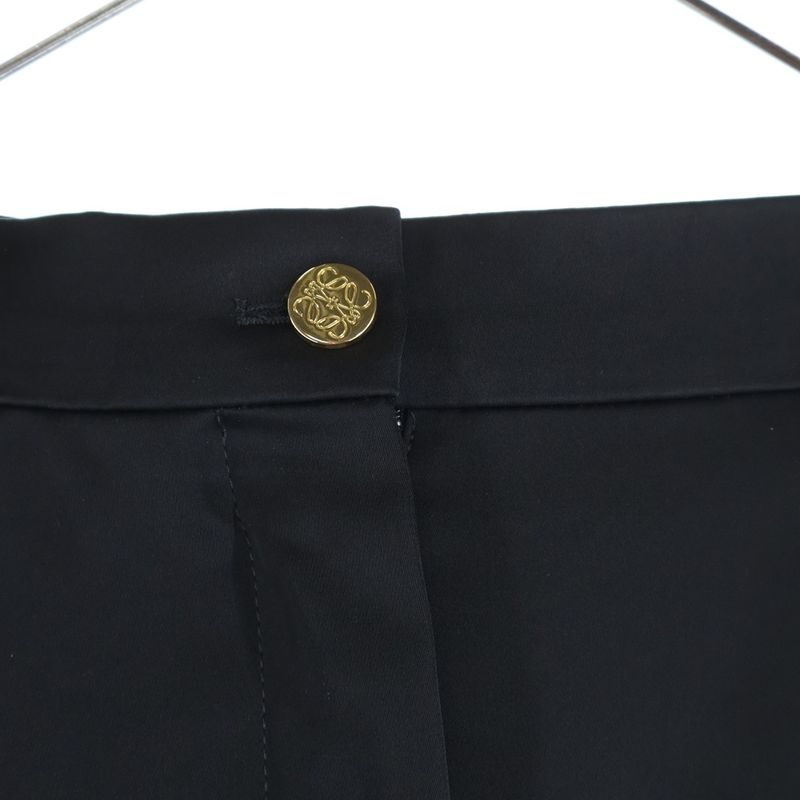 Loewe Anagram Button Acetate Trousers Long Pants Black
