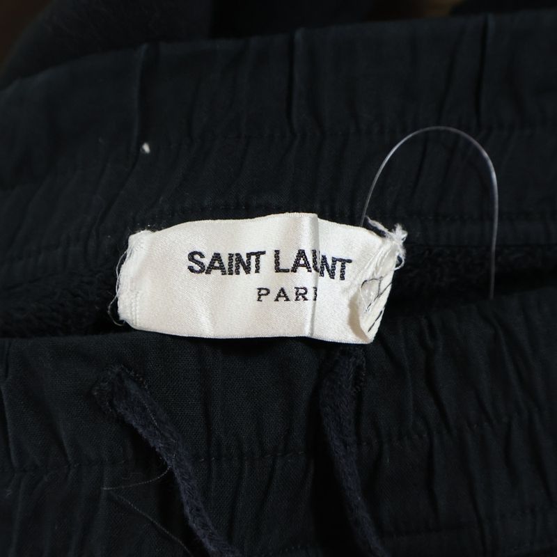 Saint Laurent Paris Button Fly Easy Sweatshirt Jogger Pants Black