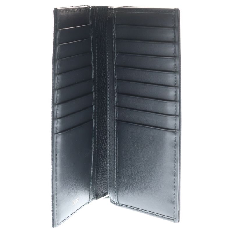 Dior Saddle Vertical Bifold Wallet Black