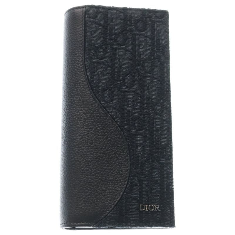 Dior Saddle Vertical Bifold Wallet Black