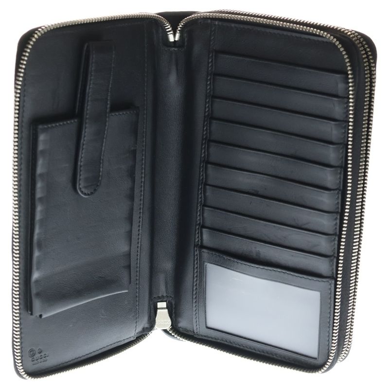 Gucci Micro Guccissima Travel Case Organizer Wallet Black