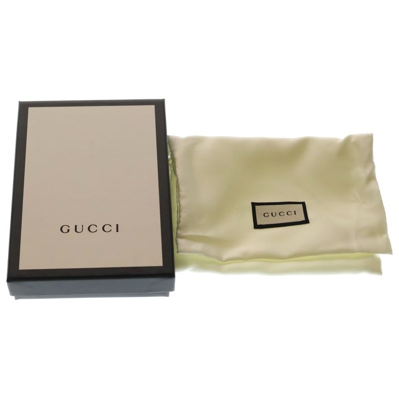 Gucci GG Blooms Flower Print Compact Wallet Beige Blue Leather