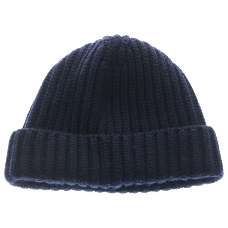 Prada Triangle Logo Beanie Knit Cap Navy
