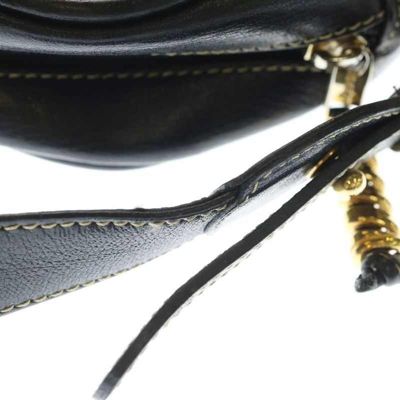 Loewe Velazquez Shoulder Bag Brown Black Leather Gold