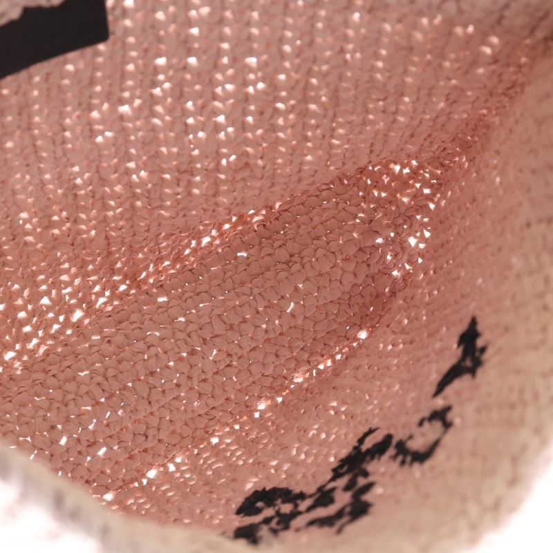 Prada Crochet Tote Basket Light Pink Raffia